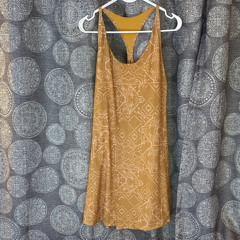 Chic Prana Yellow Patterned Sleeveless Dress